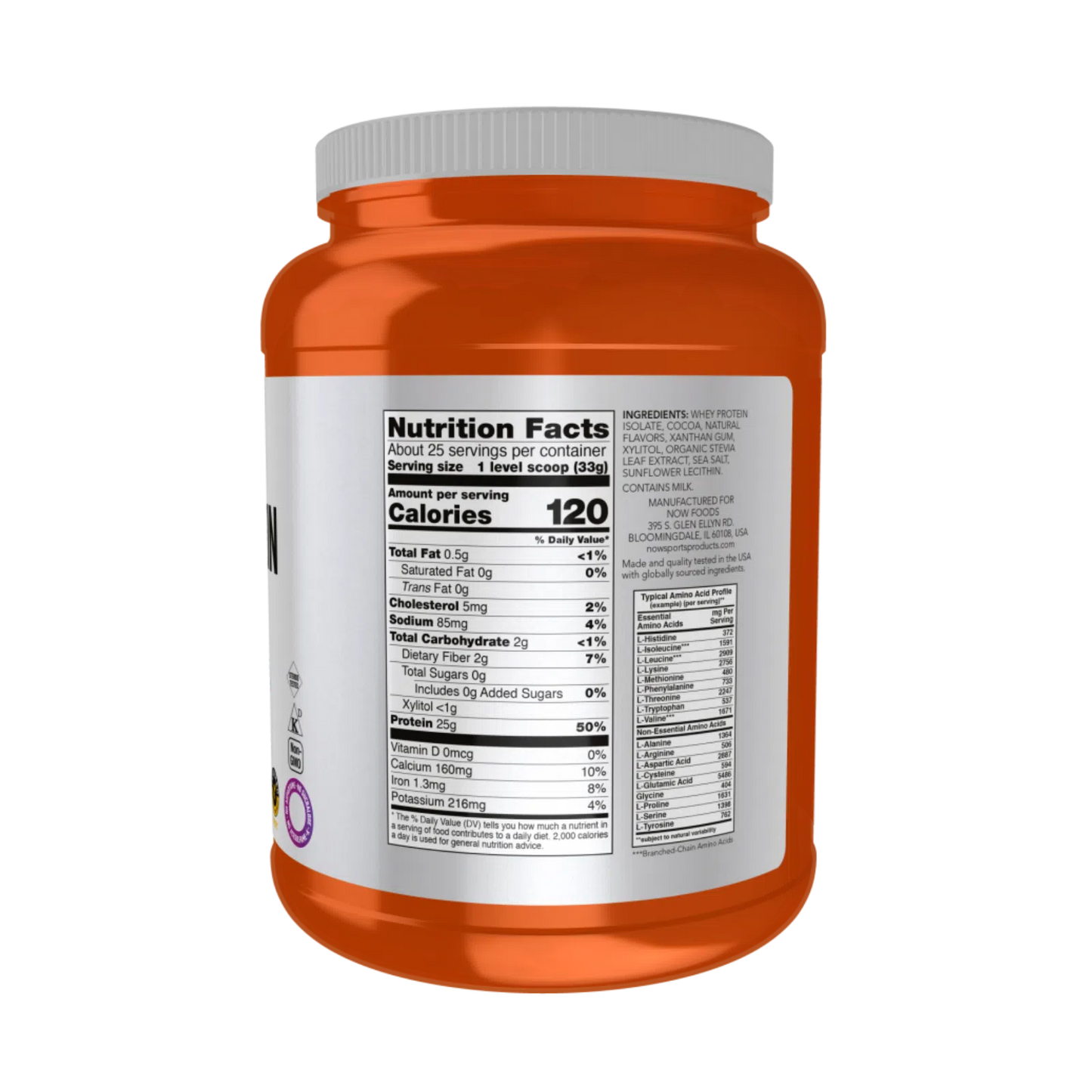 Aislado de proteína de suero, polvo cremoso de chocolate, 1.8 lbs. – NOW Foods-Wellu