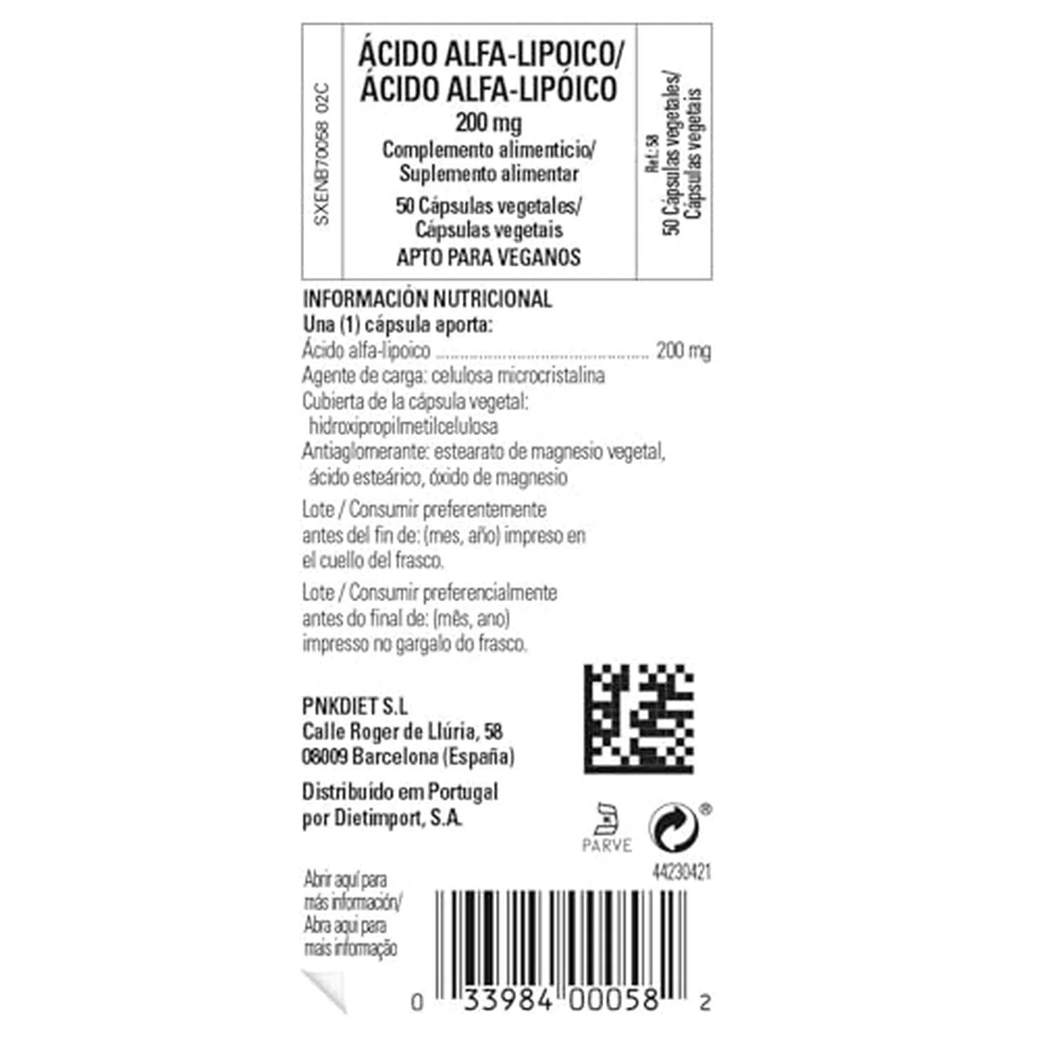 Alpha Lipoic Acid 200mg, 50 Capsulas – Solgar-Wellu