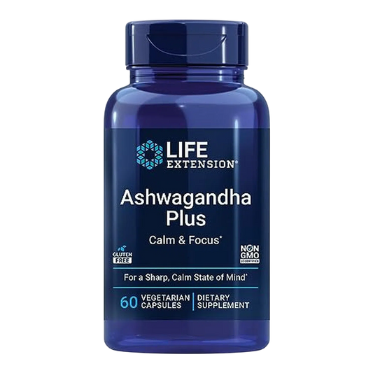 Ashwagandha Plus, 60 Cáps Vegetarianas – Life Extension-Wellu