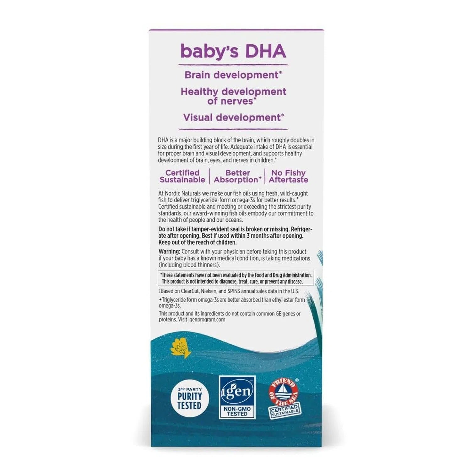 Baby's DHA 1060mg (Omega-3 con Vitamina D3), 2 fl oz / 60 ml – Nordic Naturals-Wellu