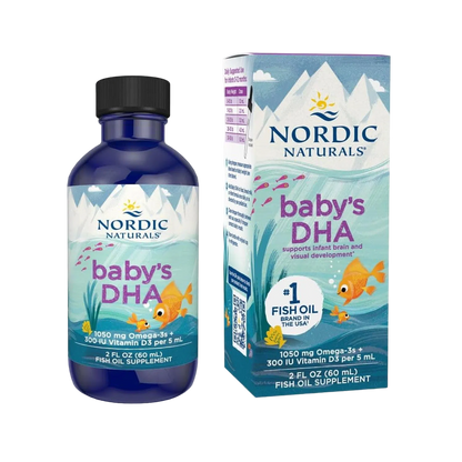 Baby's DHA 1060mg (Omega-3 con Vitamina D3), 2 fl oz / 60 ml – Nordic Naturals-Wellu