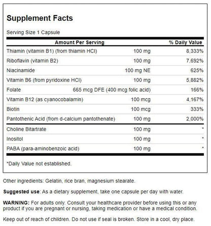 Balance B-100 Complex Alta Potencia, 100Caps – Swanson-Wellu