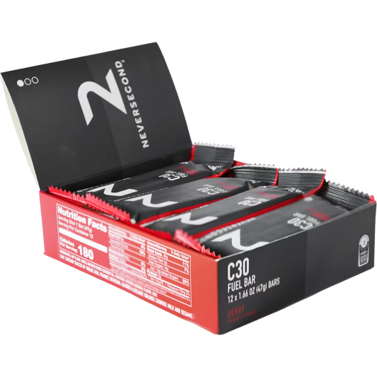 Barra energética C30 sabor Berries, 47g (Paq. 12 pzas) – NeverSecond-Wellu