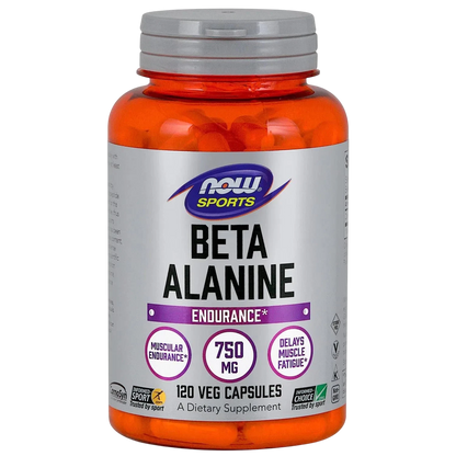 Beta-alanina de 750 mg, 120 Cápsulas Veg – NOW Foods-Wellu