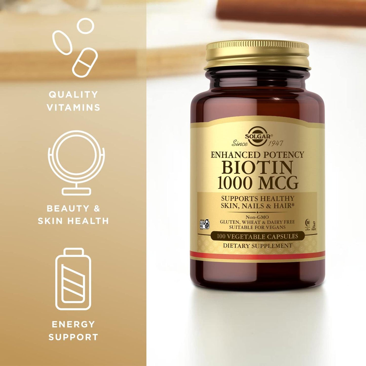 Biotin 1000mcg, 100 Capsulas – Solgar-Wellu