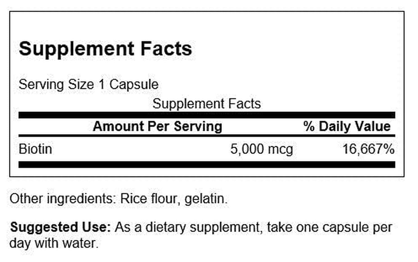 Biotina 5,000 mcg, 100 Caps – Swanson-Wellu