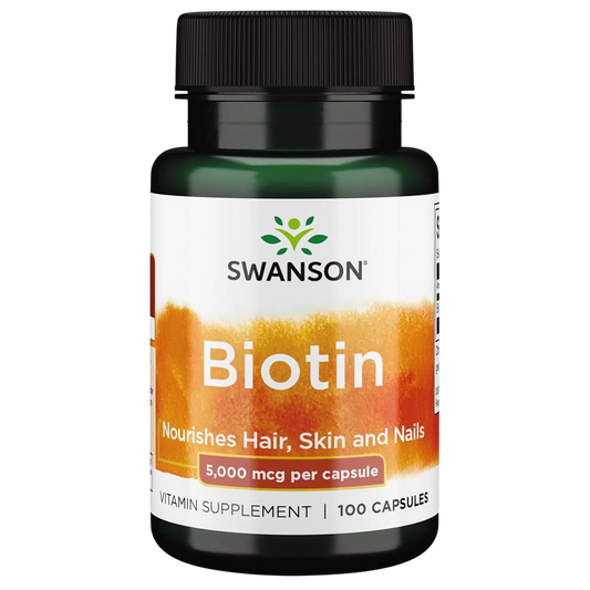 Biotina 5,000 mcg, 100 Caps – Swanson-Wellu