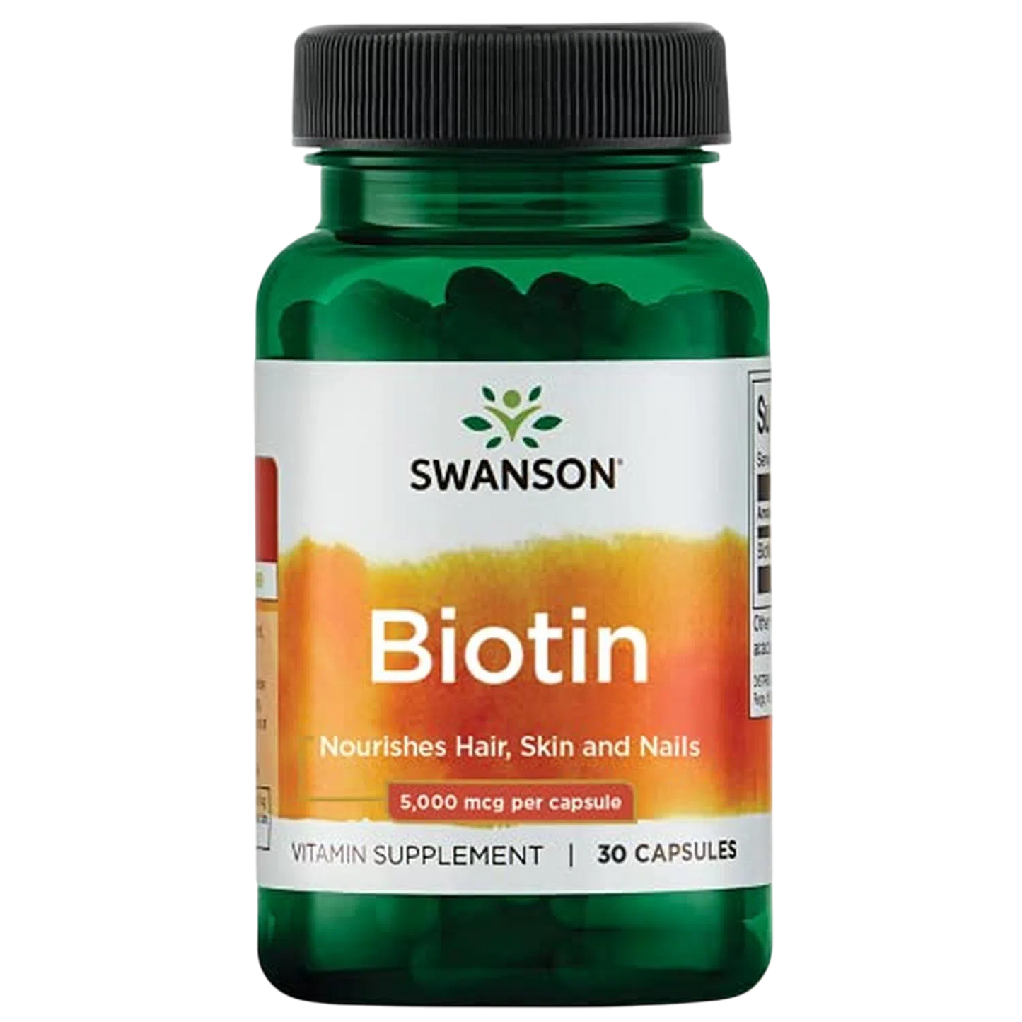 Biotina 5000 mcg Cabello Piel y Uñas, 30 Caps – Swanson-Wellu