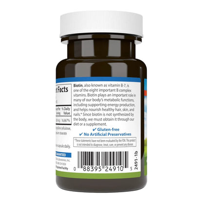 Biotina 5000 mcg, Vitamina B7, 50 Cápsulas – Carlson Labs-Wellu