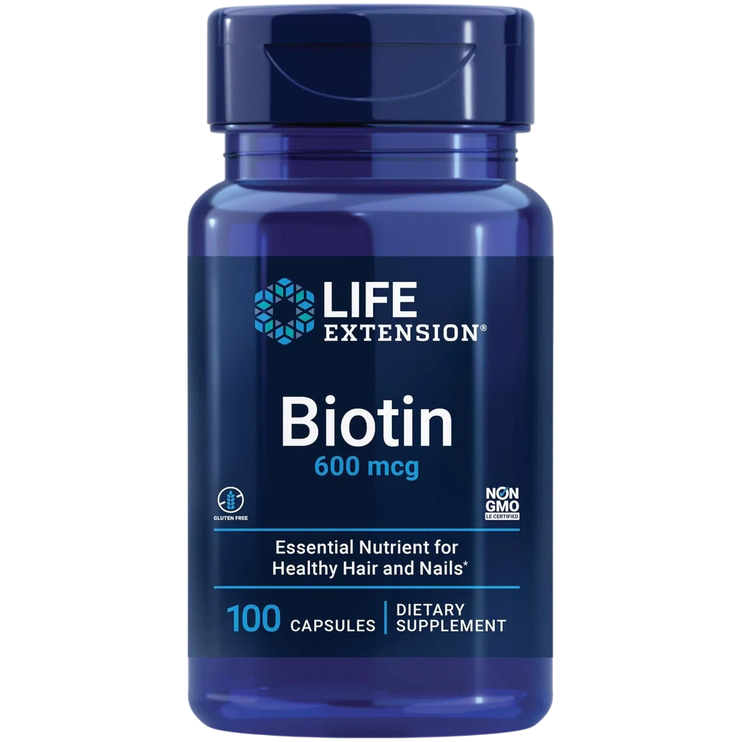 Biotina (Cabello y Uñas) 600 mcg, 100 Caps – Life Extension-Wellu