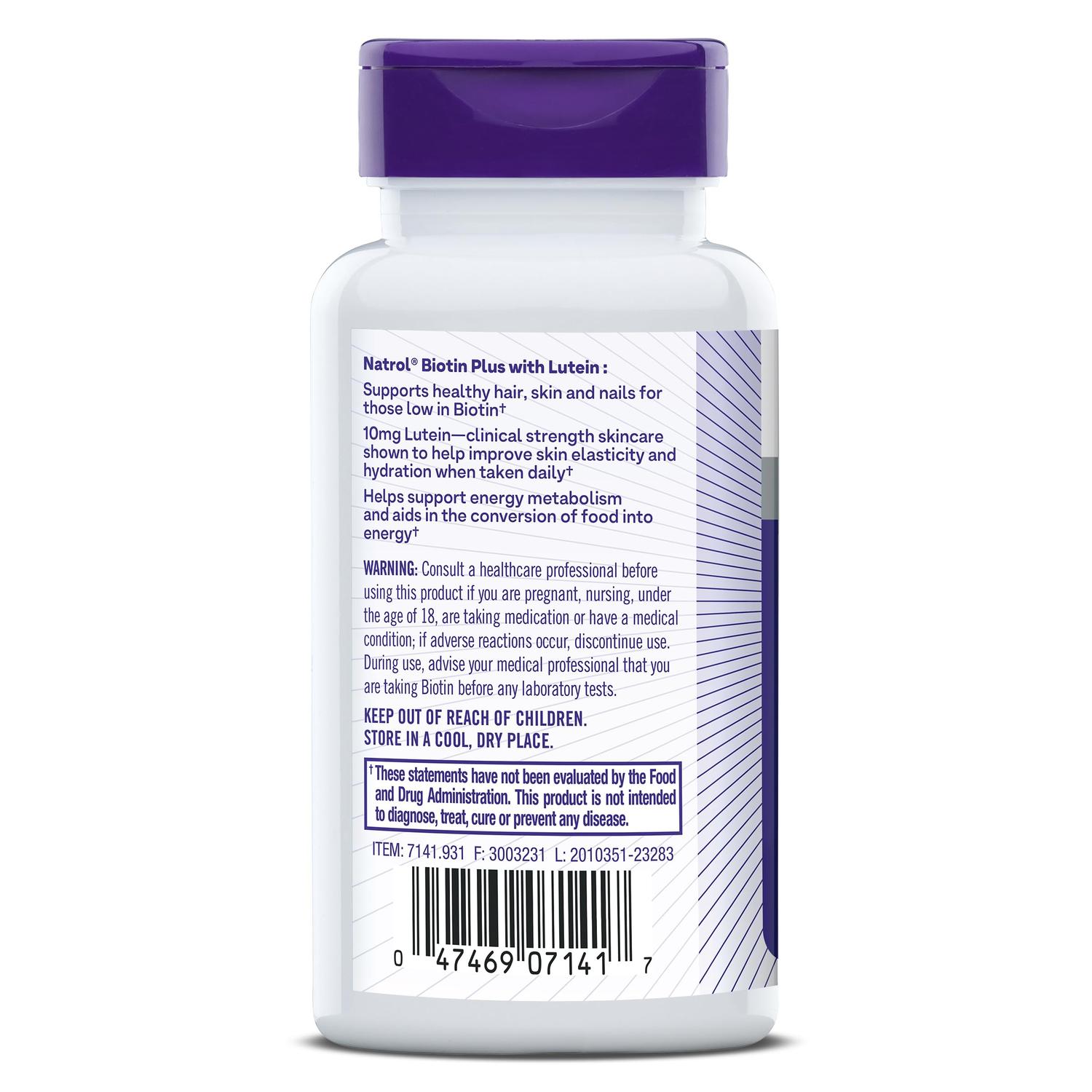 Biotina Plus 5000mcg, 60 tabletas – Natrol-Wellu