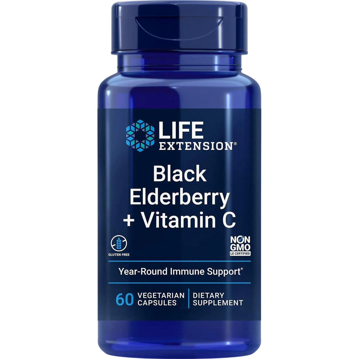 Black Elderberry + Vitamina C, 60 Cápsulas – Life Extension-Wellu