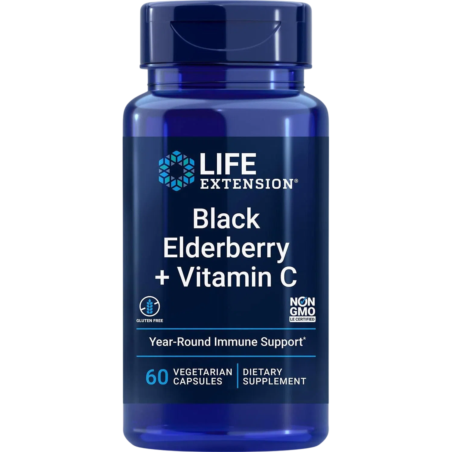 Black Elderberry + Vitamina C, 60 Cápsulas – Life Extension-Wellu