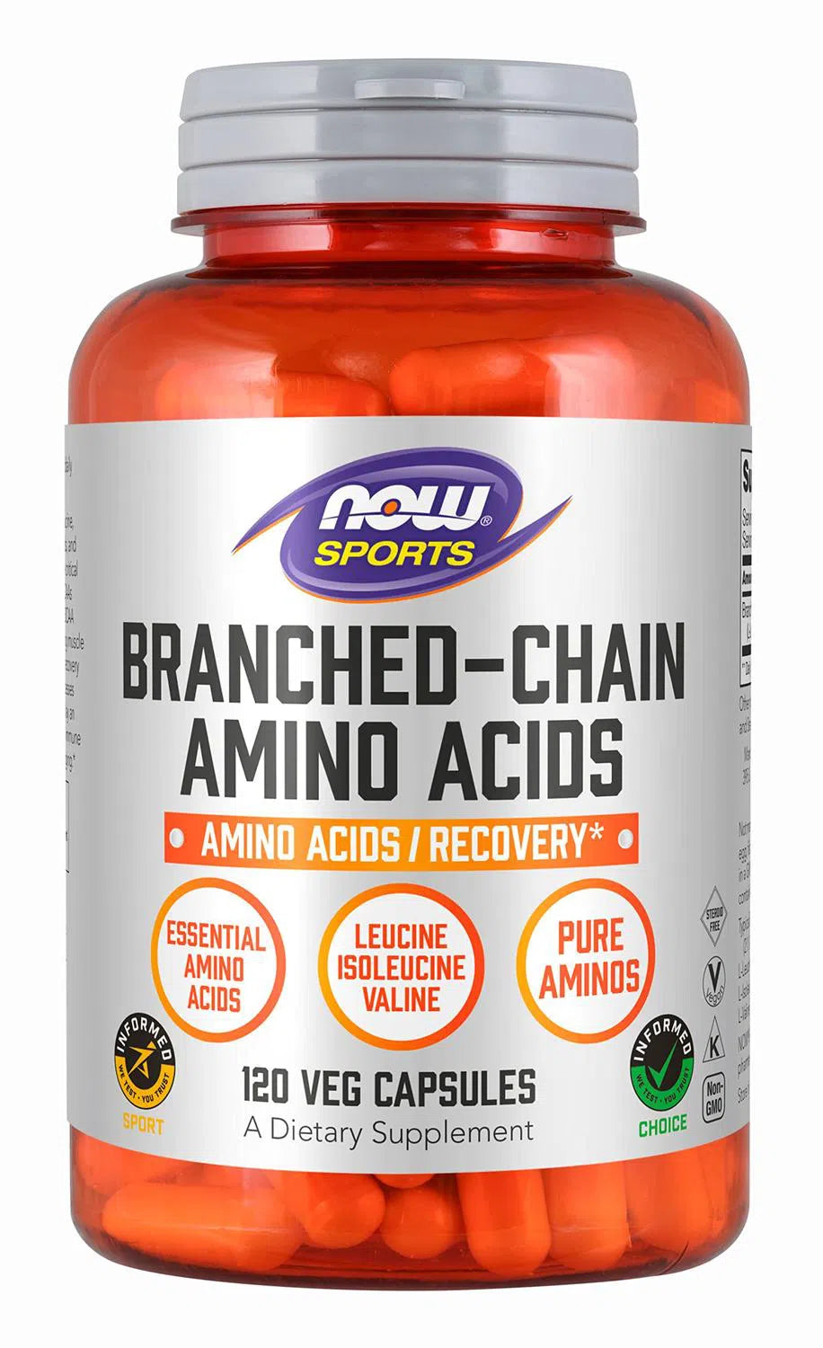 Branched Chain Amino Acids, With Leucine, Isoleucine and Valine, 120 Veg Capsules-Wellu