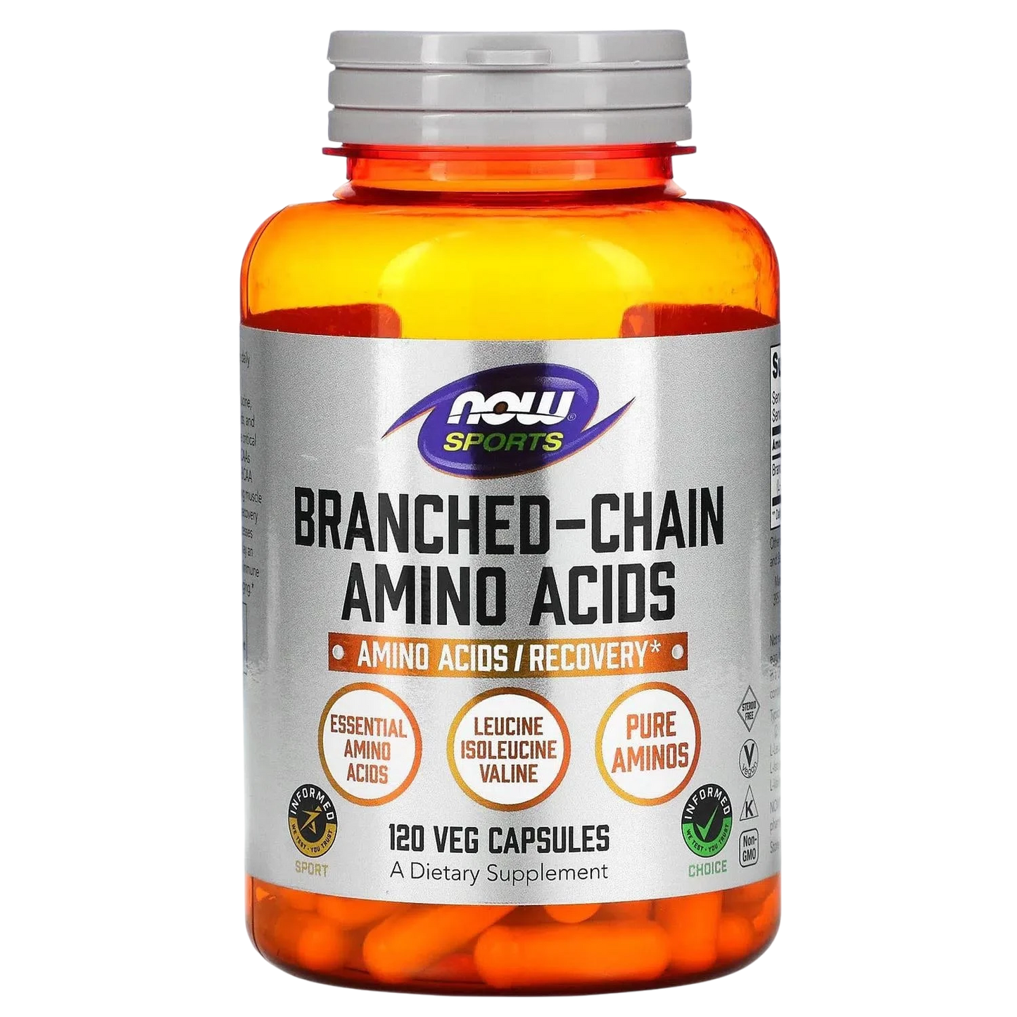 Branched Chain Amino Acids, With Leucine, Isoleucine and Valine, 120 Veg Capsules-Wellu