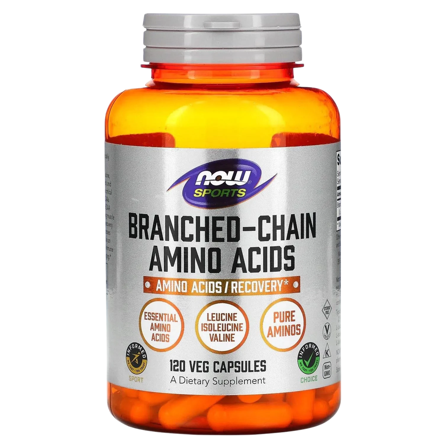 Branched Chain Amino Acids, With Leucine, Isoleucine and Valine, 120 Veg Capsules-Wellu