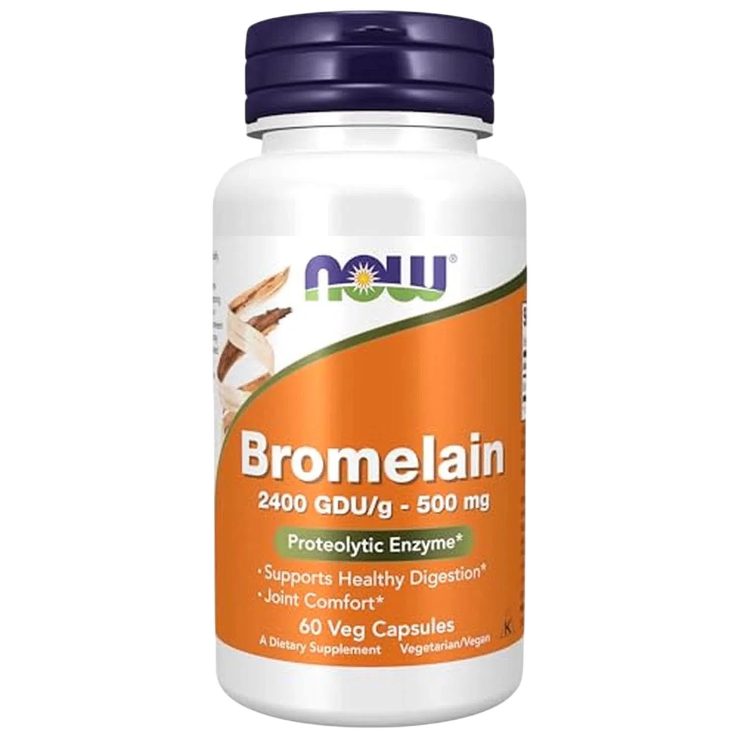 Bromelina de 500 mg, 60 Cápsulas Veg – NOW Foods-Wellu