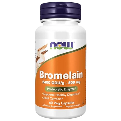 Bromelina de 500 mg, 60 Cápsulas Veg – NOW Foods-Wellu