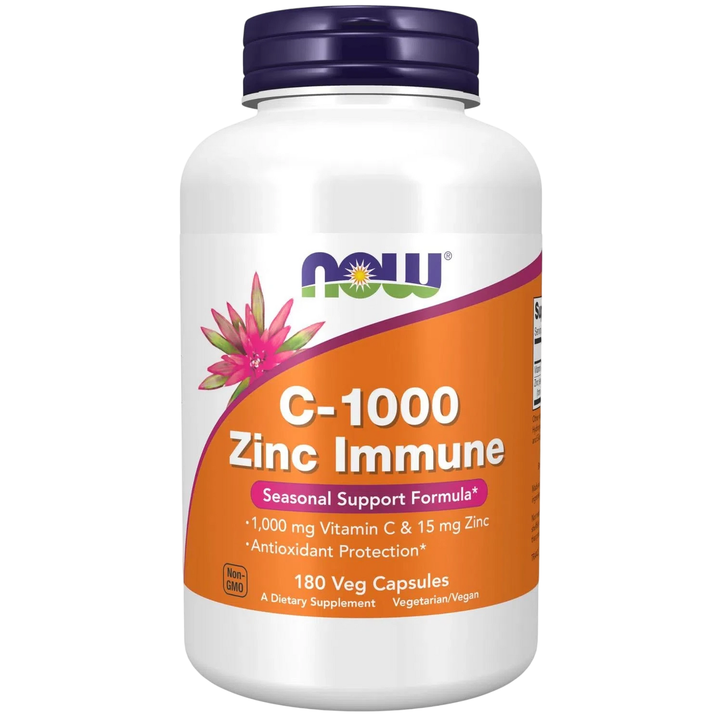 C-1000 Zinc, 180 Cápsulas Veg – NOW Foods-Wellu