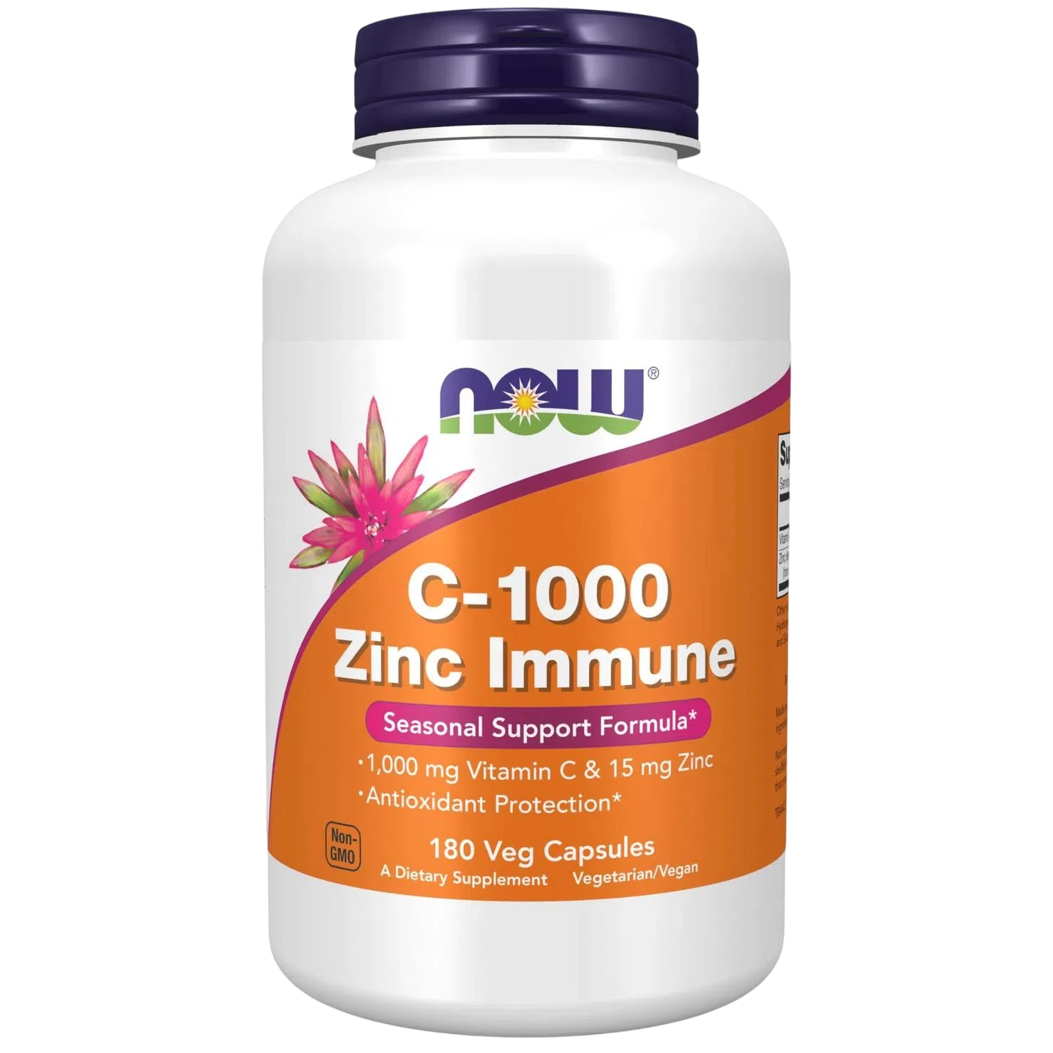 C-1000 Zinc, 180 Cápsulas Veg – NOW Foods-Wellu