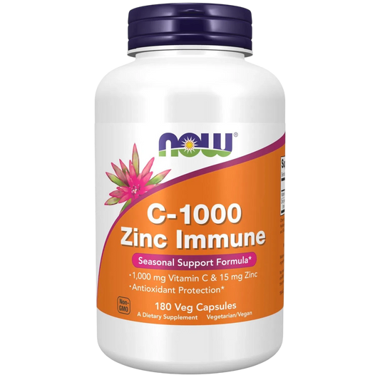 C-1000 Zinc, 180 Cápsulas Veg – NOW Foods-Wellu