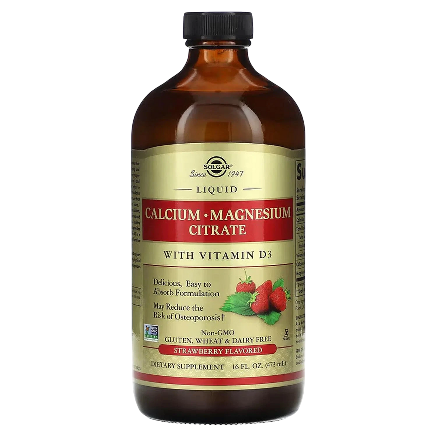 Calcio-Citrato de Magnesio con Vitamina D3, 473ml (16 fl oz) – Solgar-Wellu