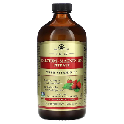 Calcio-Citrato de Magnesio con Vitamina D3, 473ml (16 fl oz) – Solgar-Wellu