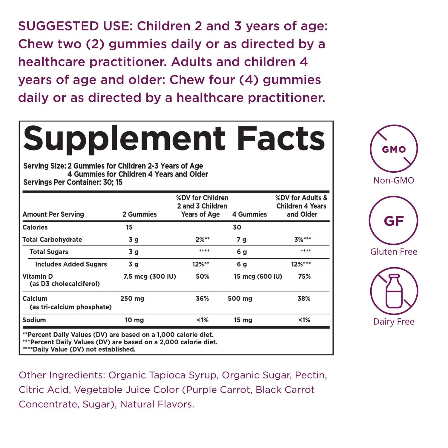 Calcio para Niños con Vitamina D3, 60 Gomitas – Solgar-Wellu