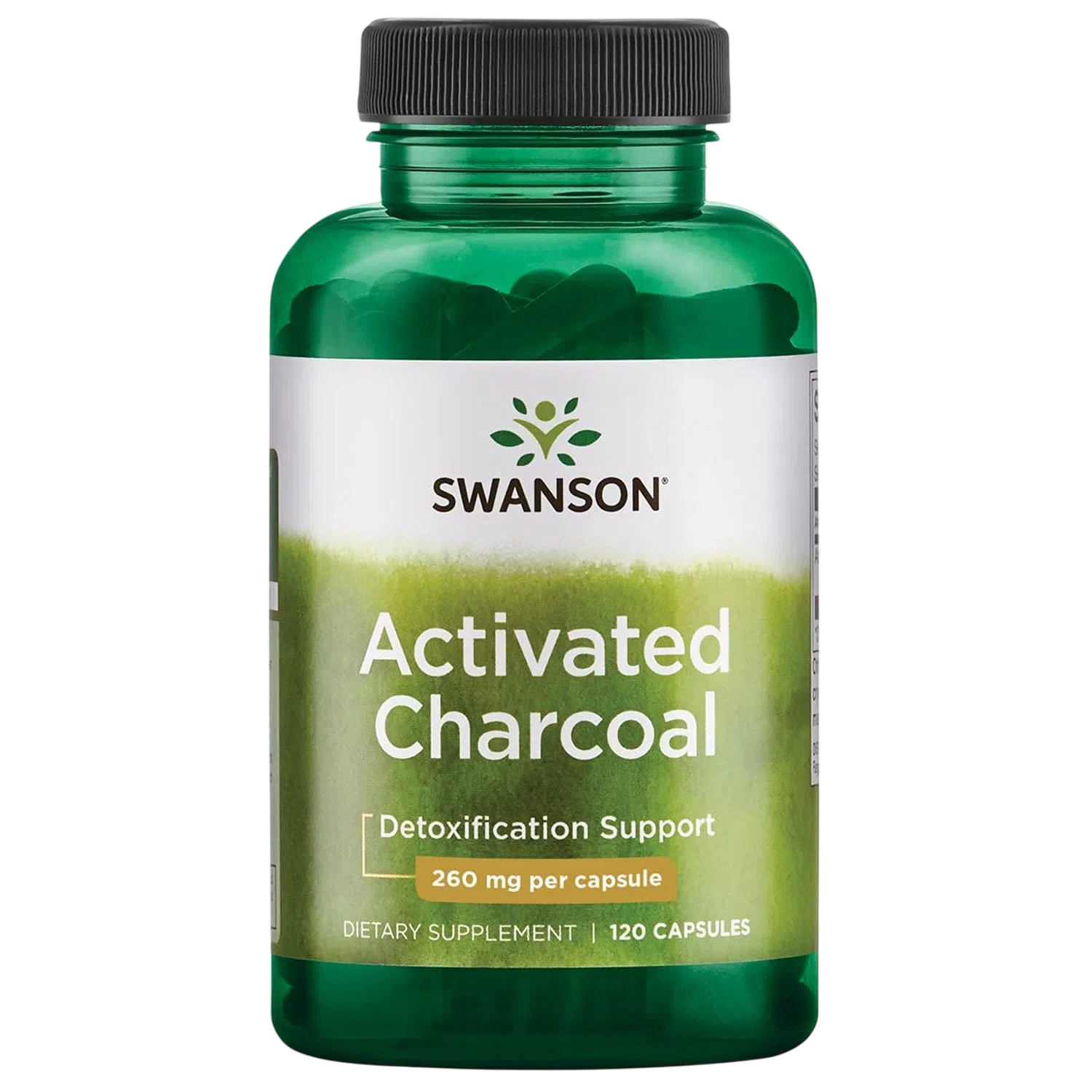 Carbon Vegetal Activado 260mg, 120 Caps – Swanson-Wellu