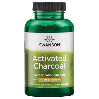 Carbon Vegetal Activado 260mg, 120 Caps – Swanson-Wellu