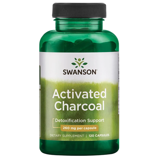 Carbon Vegetal Activado 260mg, 120 Caps – Swanson-Wellu