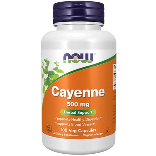 Cayena de 500 mg, 100 Cápsulas Veg – NOW Foods-Wellu