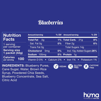 Huma Chia Energy Gel Blueberries 43gr-Wellu