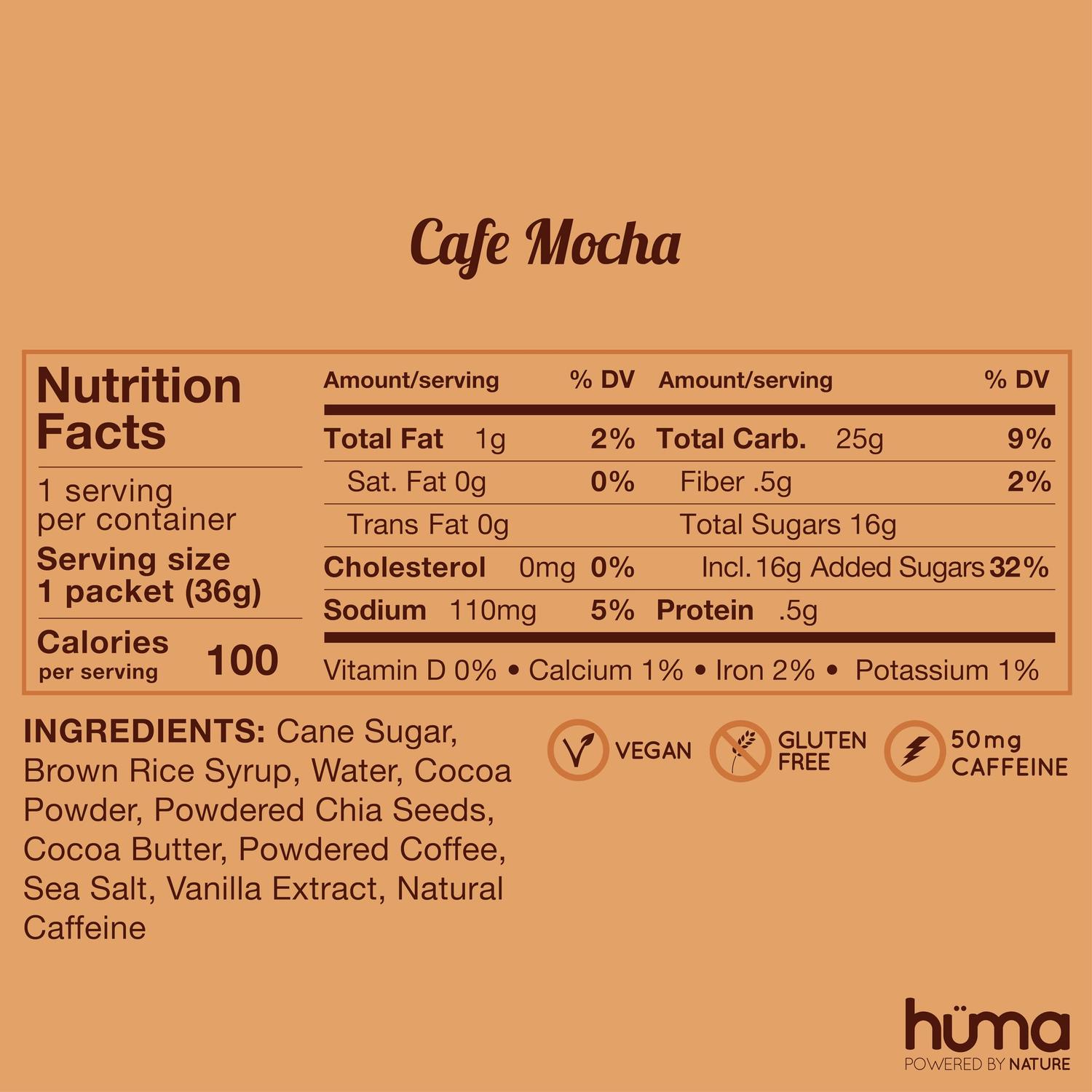 Huma Chia Energy Gel Cafe Mocha 36gr-Wellu