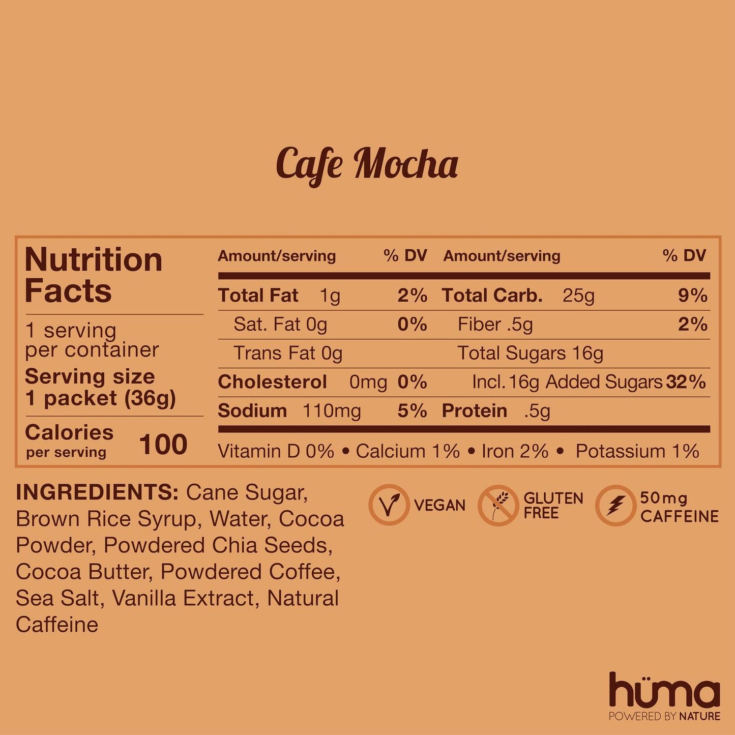 Huma Chia Energy Gel Cafe Mocha 36gr c/24 pz-Wellu