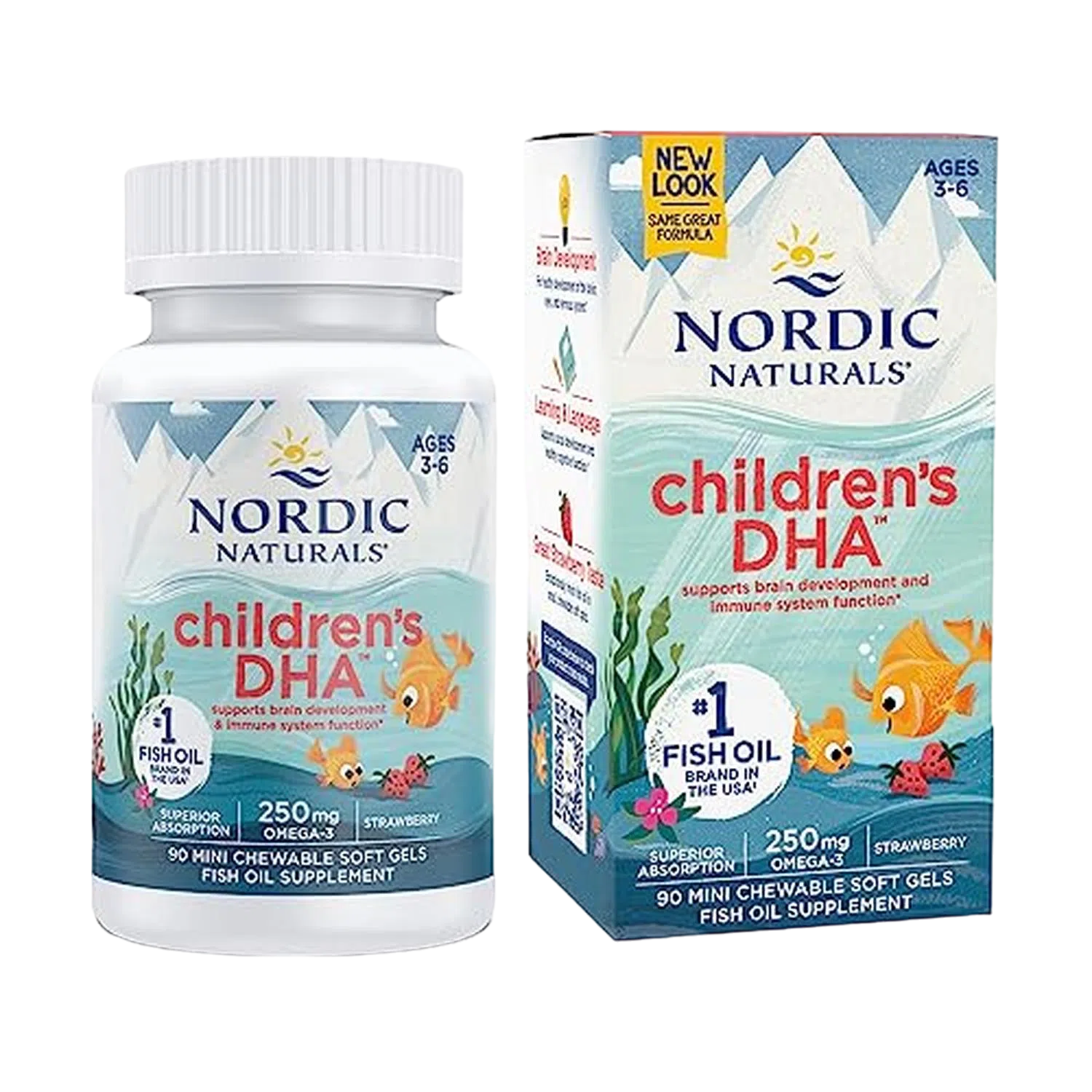 Children'S DHA 250mg, Omega 3 (90 Mini Softgels) – Nordic Naturals-Wellu