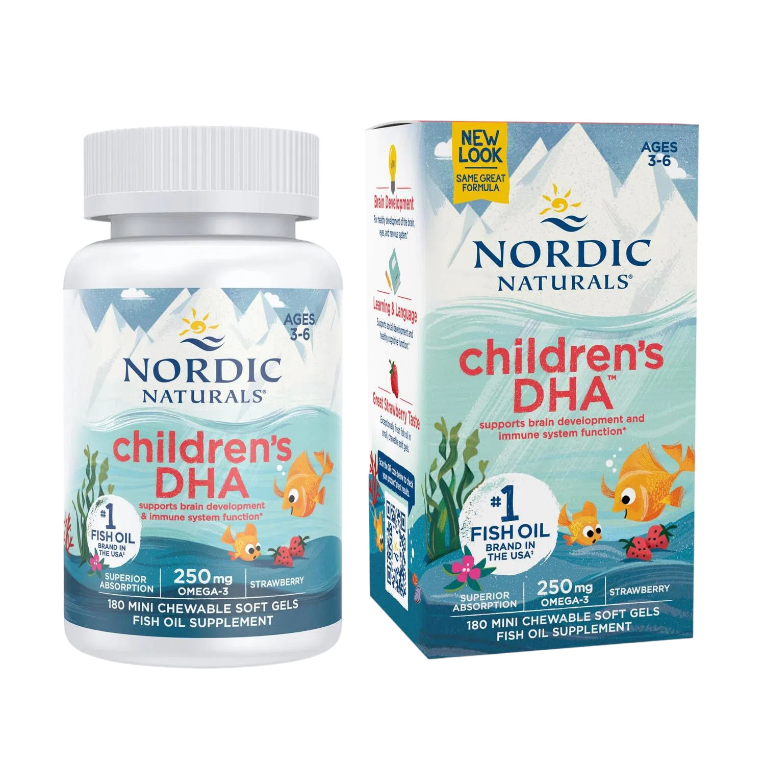 Children's DHA 250mg (Omega 3), 120 Mini Softgels – Nordic Naturals-Wellu