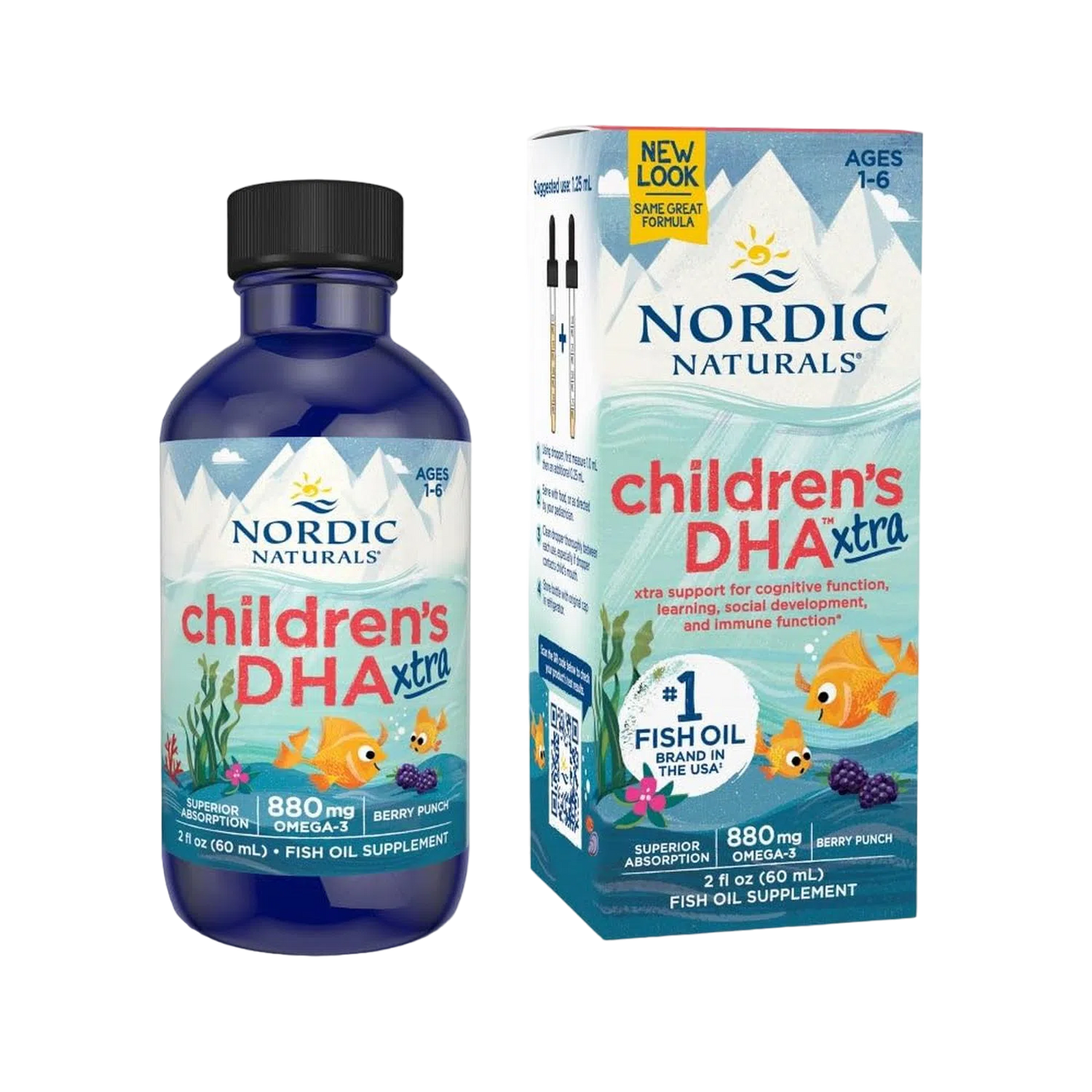 Children's DHA Xtra 880mg (Omega 3 Para Niños), 2 fl oz / 60 ml – Nordic Naturals-Wellu