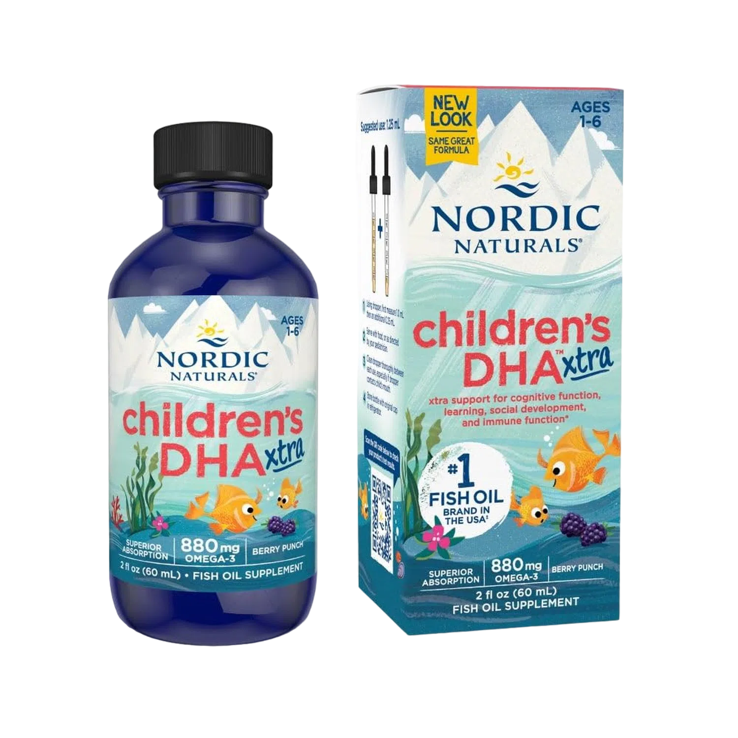 Children's DHA Xtra 880mg (Omega 3 Para Niños), 2 fl oz / 60 ml – Nordic Naturals-Wellu