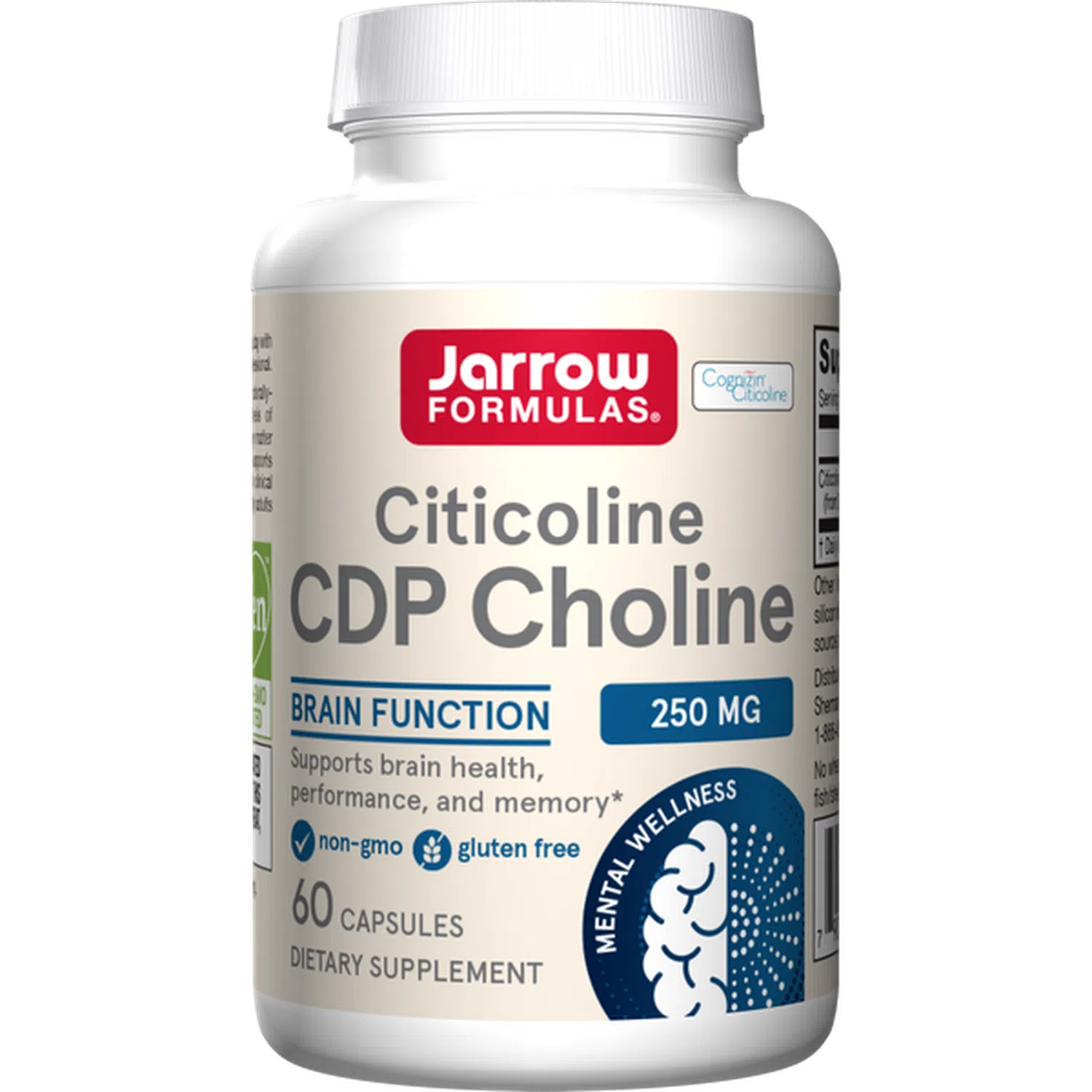 Citicolina CDP Colina 250mg, 60 Cápsulas – Jarrow Formulas-Wellu