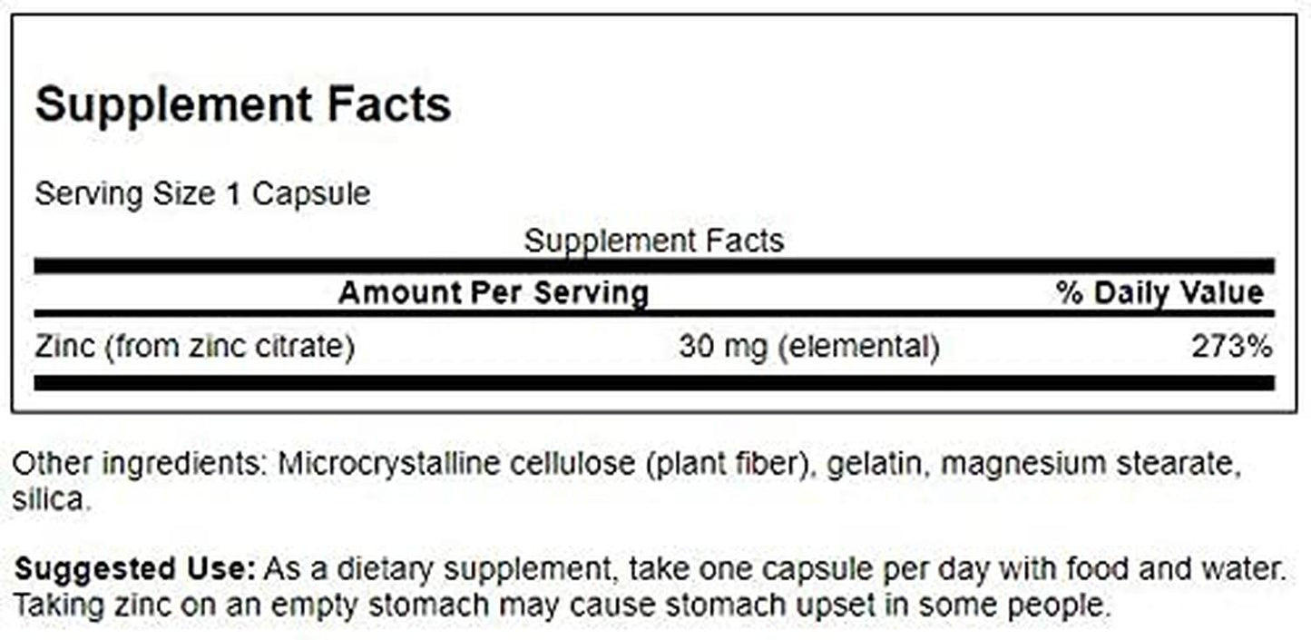 Citrato de Zinc, 60 Caps – Swanson-Wellu