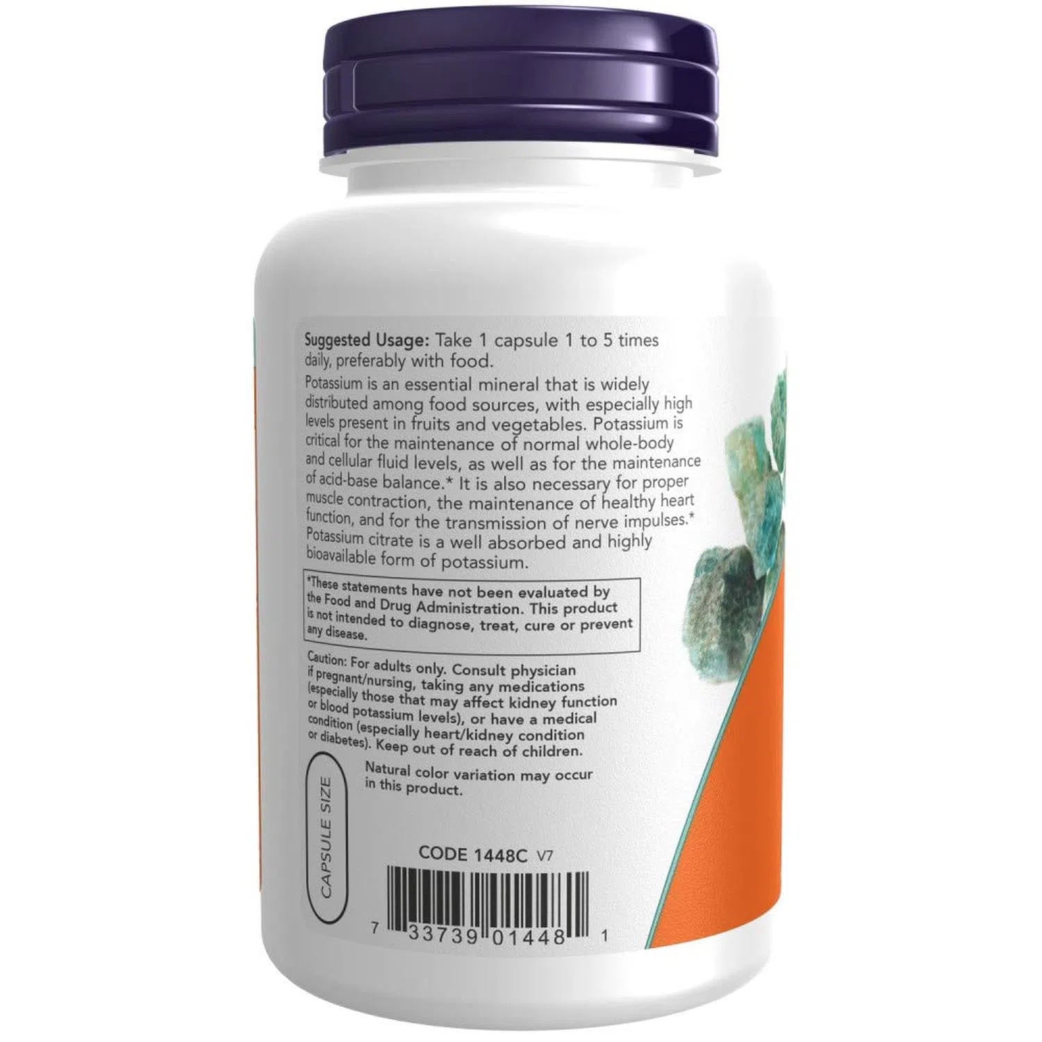 Citrato de potasio de 99 mg, 180 Cápsulas Veg – NOW Foods-Wellu