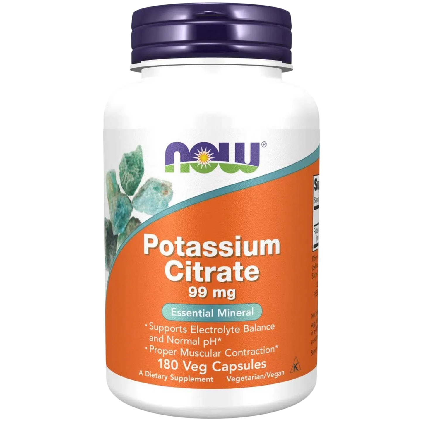 Citrato de potasio de 99 mg, 180 Cápsulas Veg – NOW Foods-Wellu