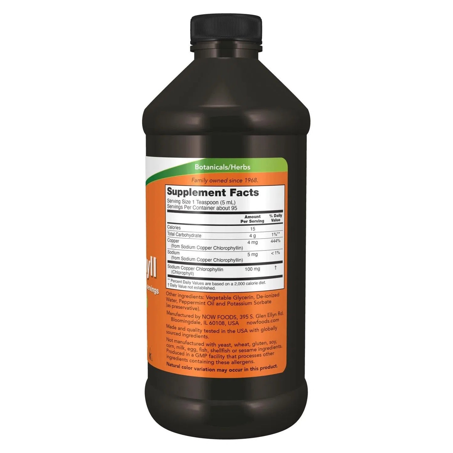 Clorofila Liquida Sabor Natural a Menta 473 ml – NOW Foods-Wellu