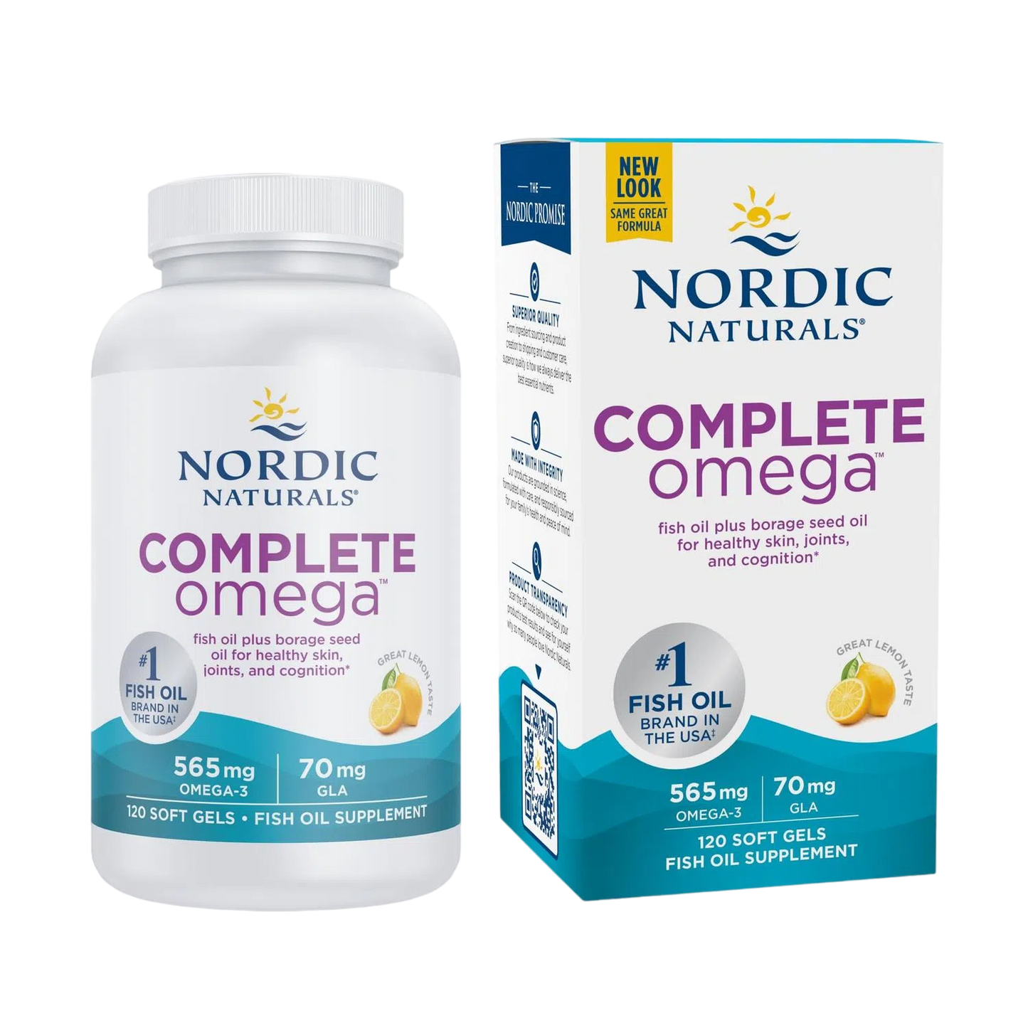 Complete Omega 565mg, 120 Softgels – Nordic Naturals-Wellu