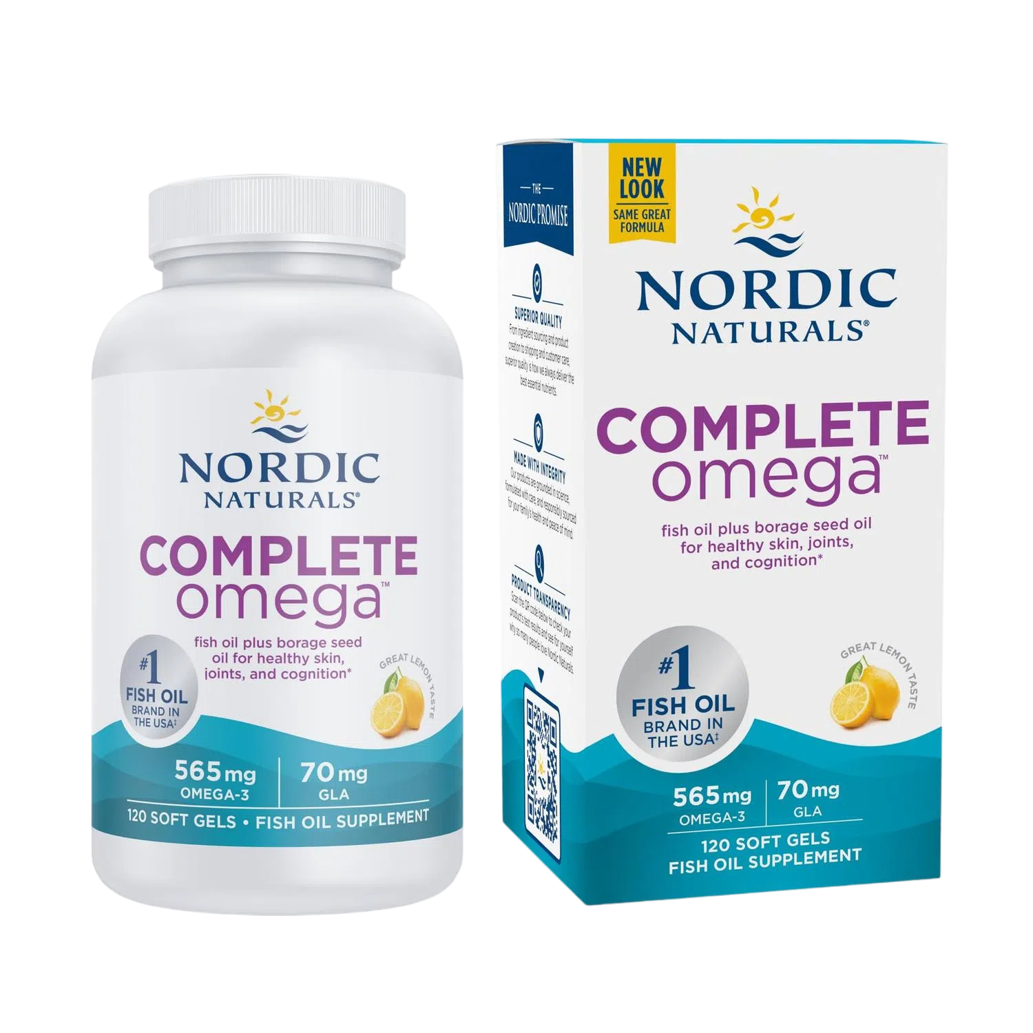 Complete Omega 565mg, 120 Softgels – Nordic Naturals-Wellu