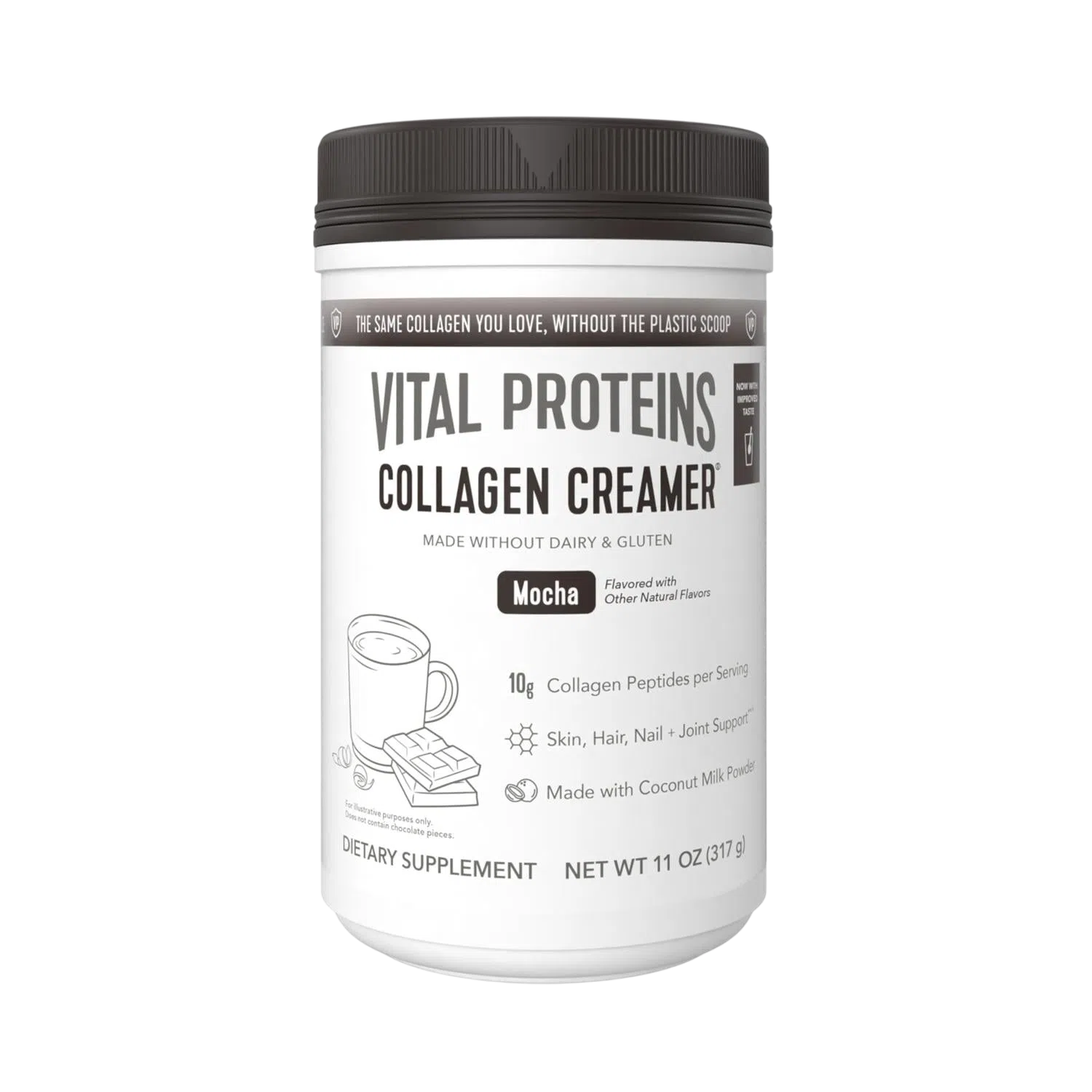 Crema de Colágeno Mocha, 317g (11 oz) – Vital Proteins-Wellu