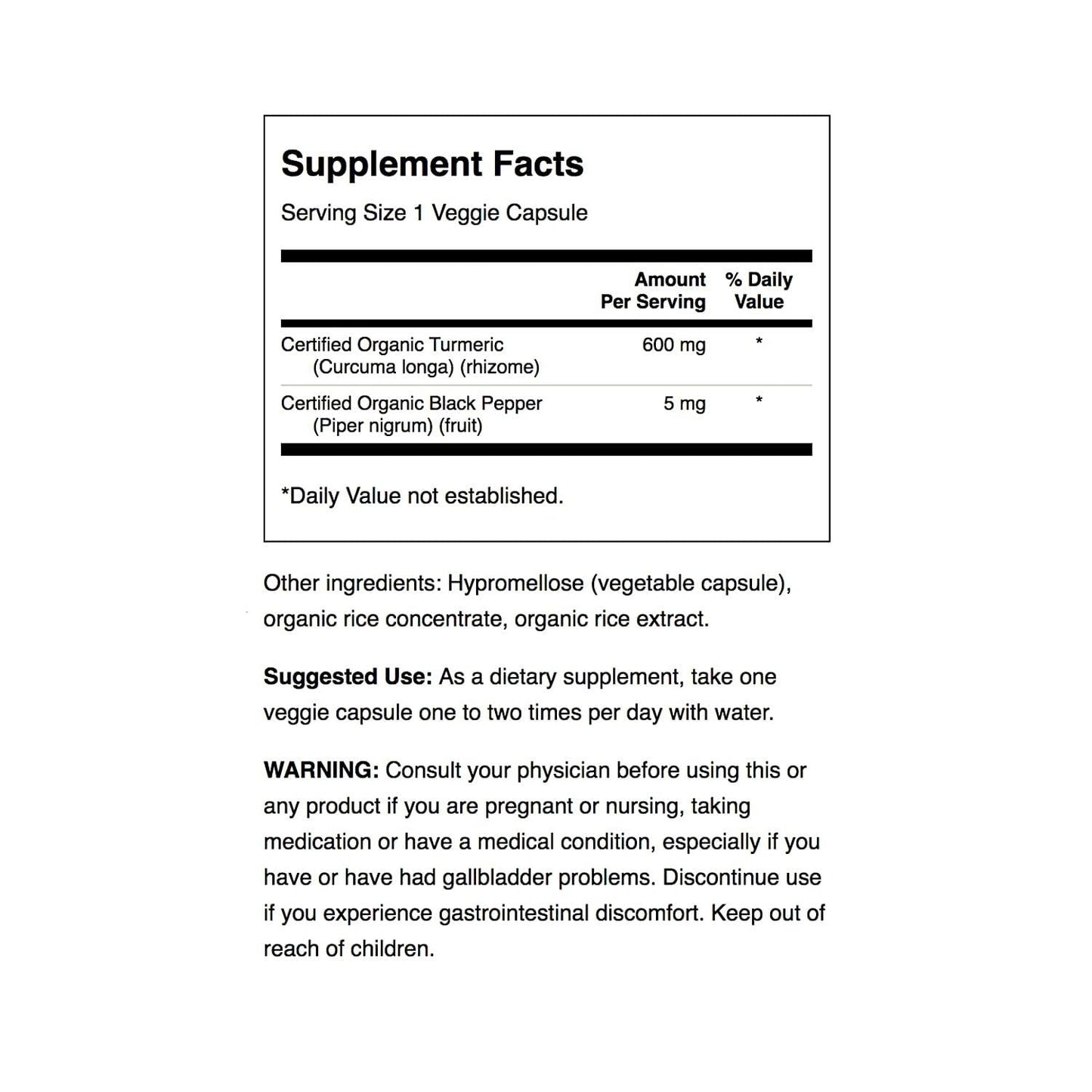 Cúrcuma y Pimienta Negra 600mg, 60 Capsulas – Swanson-Wellu