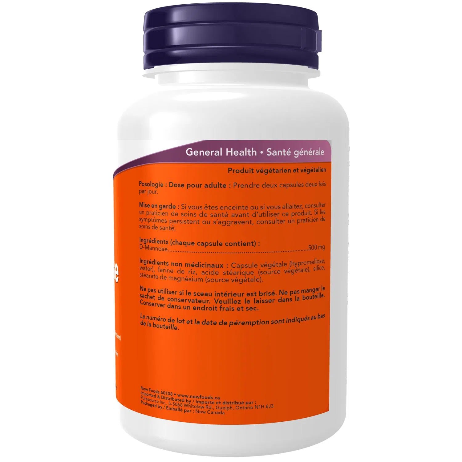 D-manosa de 500 mg, 120 Veg Caps – NOW Foods-Wellu