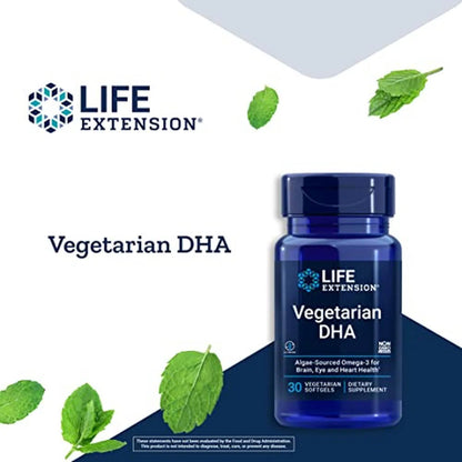 DHA Vegetariano, 30 Softgels – Life Extension-Wellu